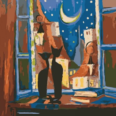 Картина за номерами "Романтична ніч" 40х40 см Ідейка КНО2439 (4823104317654) (400802)