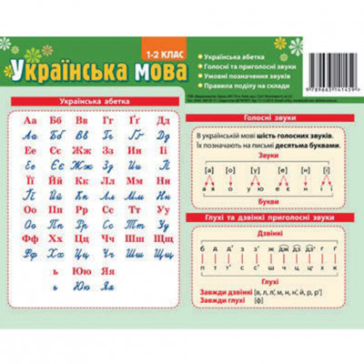Картонка-підказка Абетка Українська мова 20*15 см Зірка 66439 (9789660819818) (286293)
