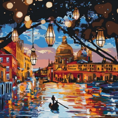 Картина по номерам "Вогні Венеції" 40*40 см Ідейка КНО2183 (4823104304531) (446344)