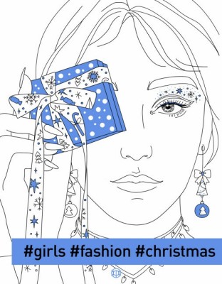 #girls#fashion#christmas. Стильна розмальовка. Железнова В. (Укр) Жорж Z101125У (9786178287023) (500388)