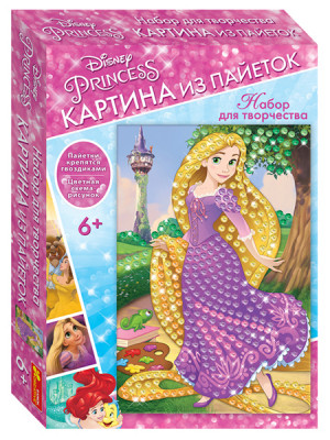 Картина из пайеток Принцеса Рапунцель Disney (Рос) Ranok-Creative 15153179Р (4823076143510) (311767)