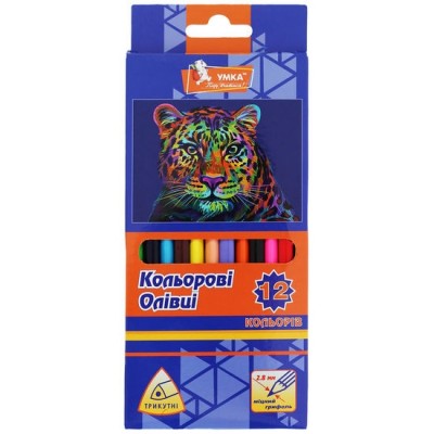Олівці 12 кольорів, трикутні. Умка ЦК42-21 (4820071013442) (436938)