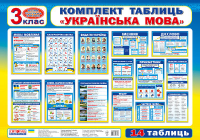 Комплект таблиць Українська мова 3 клас (Укр) Ранок 13103028У (4823076117818) (231369)