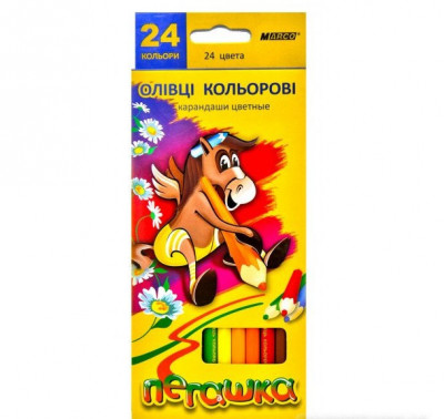 Олівці кольорові 24 кольори "Пегашка". Marco 1010-24СВ (4820155650020) (276747)