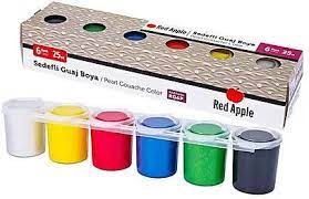 Фарба Гуаш перламутрова по 25 ml 6 кольорів в спайці. Red Apple (8698954028892) (460933)