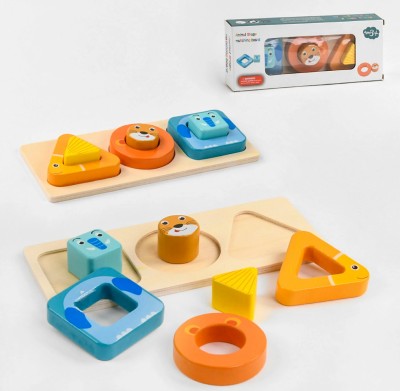 Дерев'яна гра. Тварини. С 48568 Геометричний сортер (Укр) Wooden Toys (6900067485687) (477522)