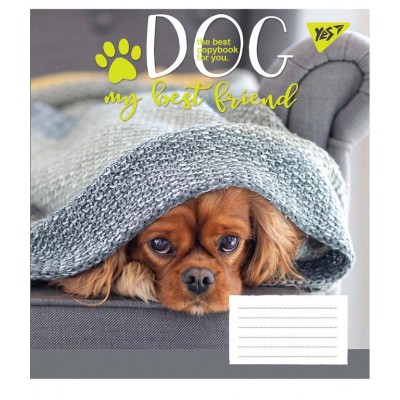 Зошит учнівський 12 аркушів, клітинка. YES 765495 Dog friend (4823092265555) (475831)