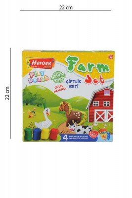 Набір тіста з лекалами та інструментами 15 предметів "Ферма". Play DoughE ERN-588 (8681655545881) (462235)