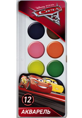 Фарба акварельна медова Серія Cars № 12 кольорів (267197)