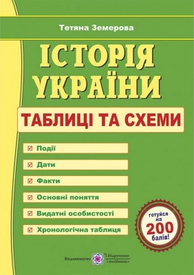 Історія України. Таблиці та схеми – Земерова Т. (Укр) ПІП (9789660743540) (558330)