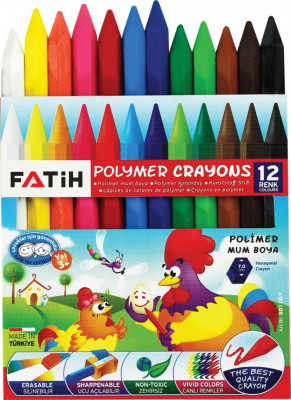 Фалієві полімерні олівці 12 кольорів 8 см. Fatih (8690216501105) (462307)