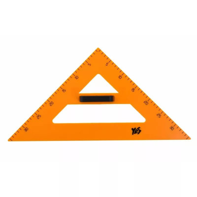 Трикутник для дошки Yes 370278 рівнобедрений 90/45/45, з ручкою-тримачем, 50см (465308)