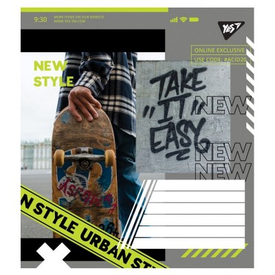 Зошит учнівський New life 24 аркуші, клітинка. YES 764993 (4823092260512) (473353)