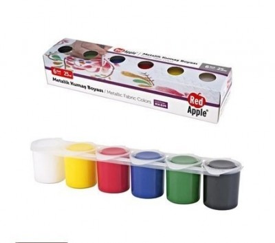Фарба по тканині 6 кольорів по 25 мл в спайці. Red Apple (8698954012648) (460935)