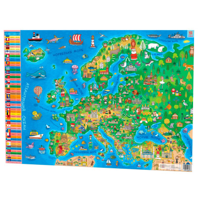 Плакат Дитяча карта Європи А1 Зірка 120328 (2000001203286) (343974)