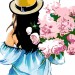 Картина за номерами 35х45 см "Дівчина з букетом півоній" Rosa N00013301 (4823098517672) (400790)